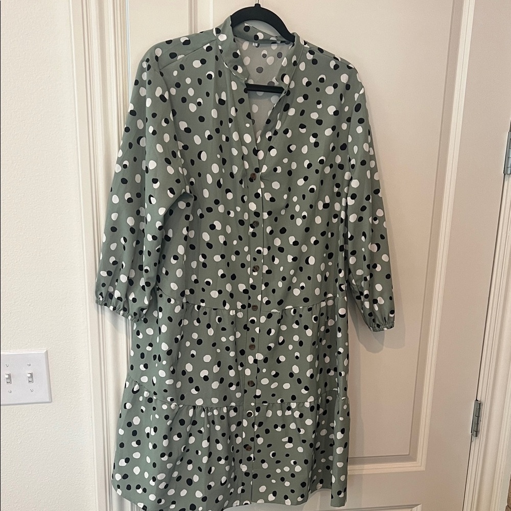 Polka Dot Green Dress